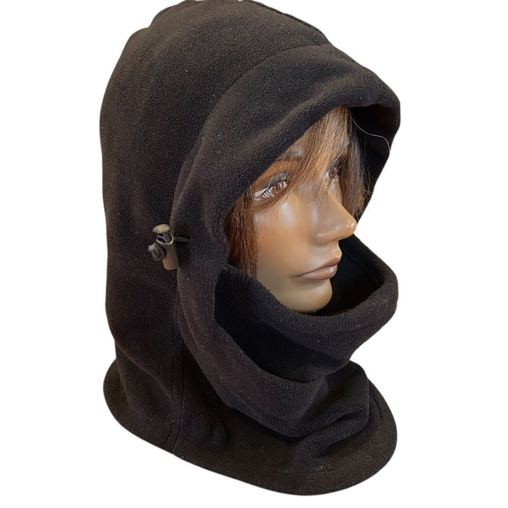 Tek Gear 4 in One Black MicroFeece Hood Balaclawa Scarf Facemask Winter Hat